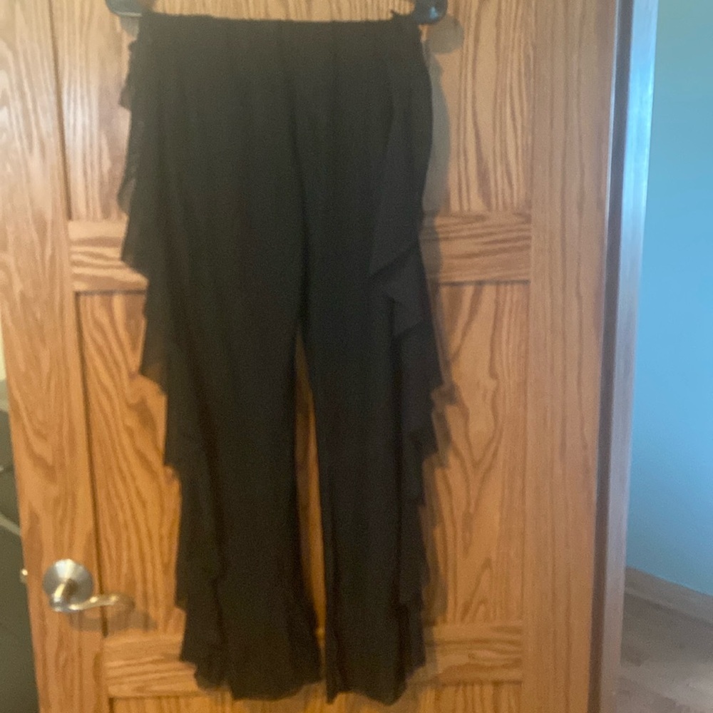 Ruffle Sheer Mesh Swimwear Bikini Cover Up Pants See Through Medium - Picture 3 of 8